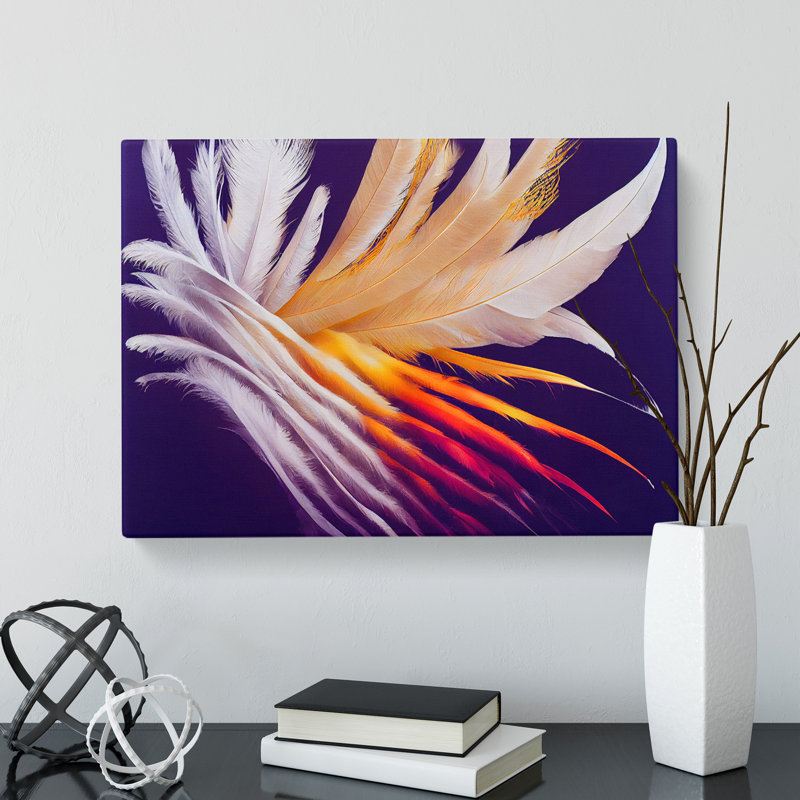Quality Bird Feathers - Wrapped Canvas, 35cm H x 50cm W x 3cm D