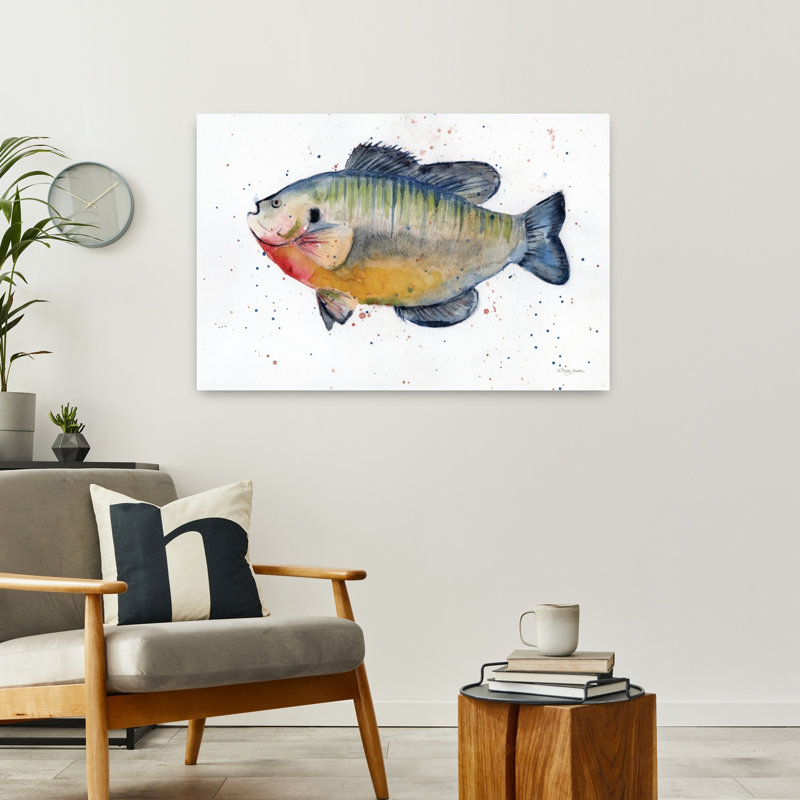 Freshwater Sunfish Fish Coastal Art, 24" H x 36" W
