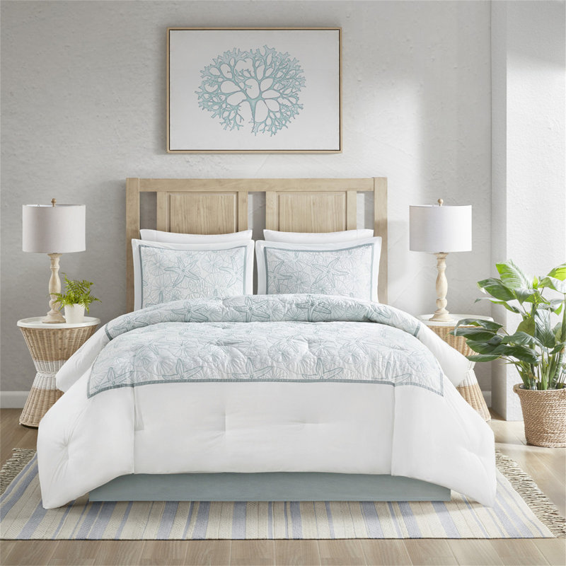 Comforter Set White, Full/Double Comforter + 2 Shams