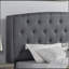 3-Piece Upholstered Bedroom Set, Tufted Wingback Bed With Two White Nightstands-1807505072