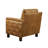 Mid-century Genuine Leather Nailhead Trim Accent Armchair with Removable back cushion-756611945