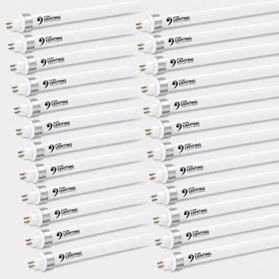 4ft 24W T5 High Output LED Tube Light, 45.75", F54T5 Equal, 4000K (Natural White), Clear Lens, 3300 lm, G5 Mini Base, 100-277V, Ballast Bypass, Dual-End Powered, LED Shop Light, UL-Listed (24-Pack)