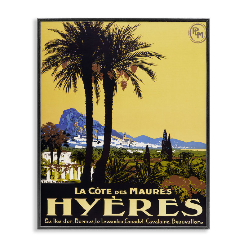 Publicité rétro sur toile tropicale, giclée par Marcus Jules, Giclée encadrée noir minuit, H 30 po x l 24 po