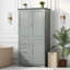 Armoire de rangement haute et large avec portes pour salle de bain / bureau, trois tiroirs, gris-1292728746