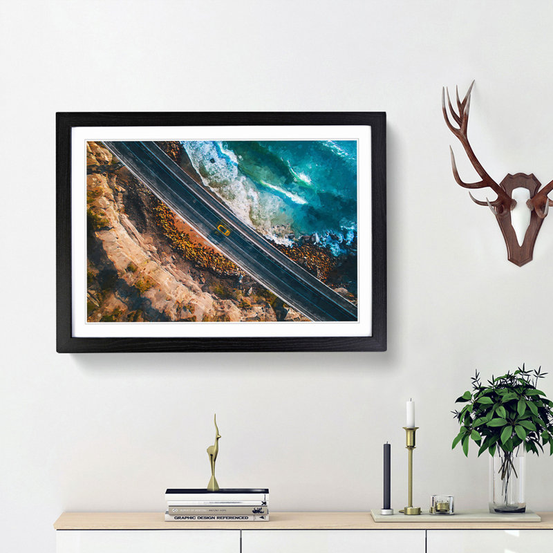 Driving - Picture Frame Graphic Art Print, 62cm H x 87cm W x 2cm D, Black Framed