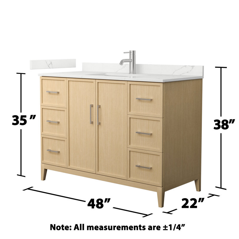Elan 48'' W Vanity, Brushed Nickel, Single, Tan