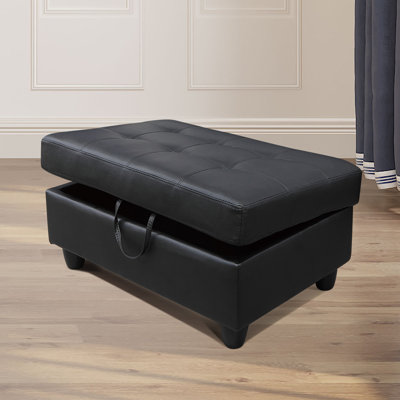 Faux Leather Ottoman