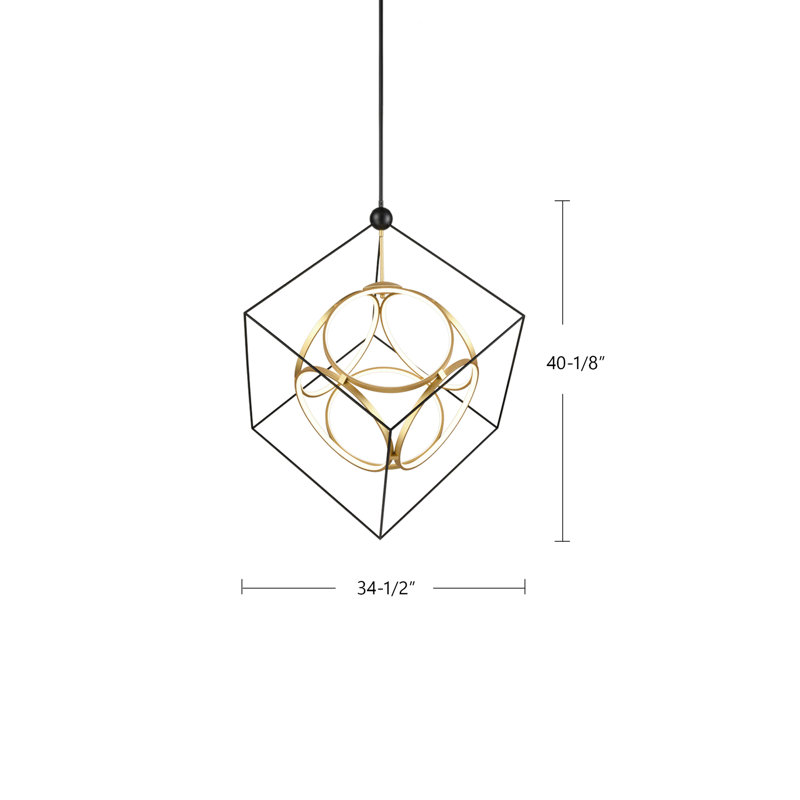 Monza 1 - Light LED Chandelier, 40.125" H x 39.375" W x 34.5" D