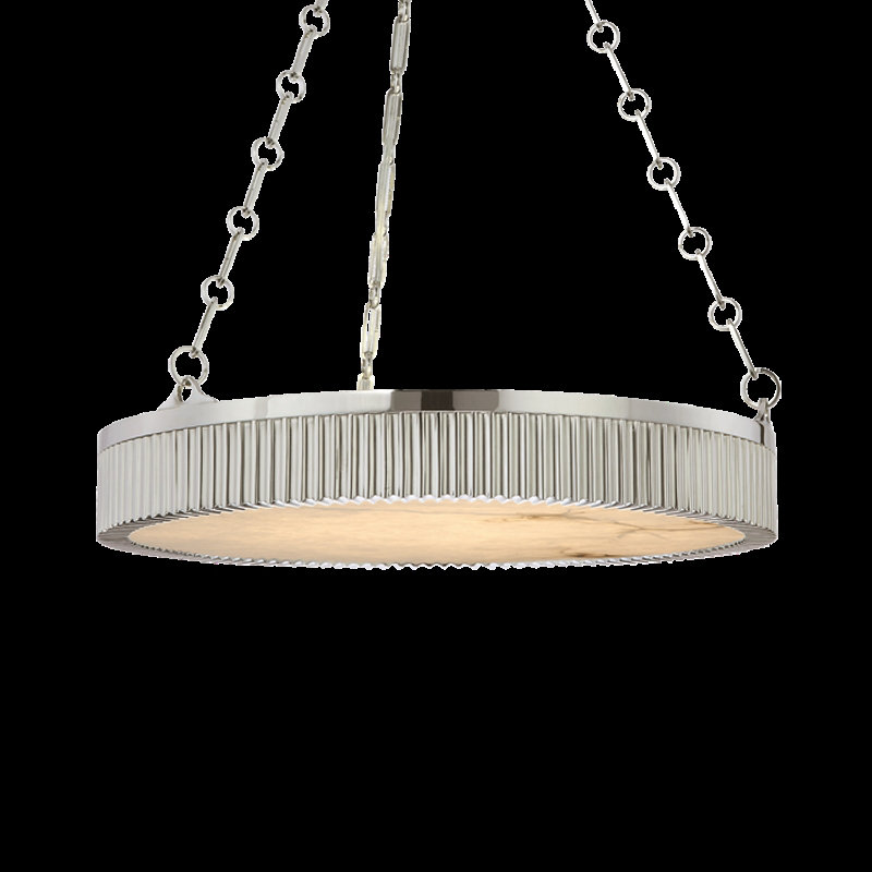 Luminaire suspendu cylindrique à 5 lumières Lynden, 22 po / nickel poli