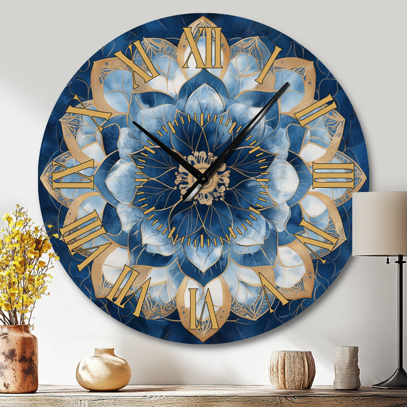 Horloge murale en métal Midnight Mandala II - Boho, Grand