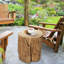 Tabouret d'arbre en béton, table d'appoint décorative avec plateau rond, pour une utilisation intérieure et extérieure, finition naturelle, polyvalente, peut supporter jusqu'à 198 lb de table, et pour l'extérieur, capacité