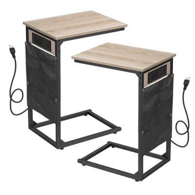Netram End Table Set and Built-In Outlets