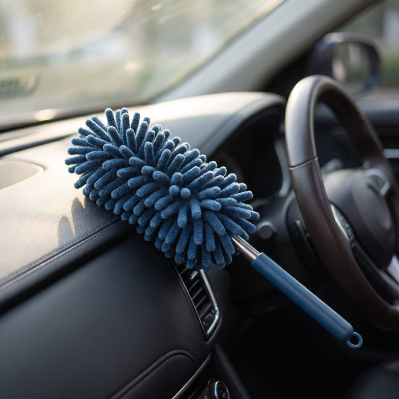 Brosse de nettoyage à poussière en forme de poussière 2 pièces Microfibre extensible Duster Brosse Douce intérieur de voiture Vadrouille Poignée télescopique Outil de nettoyage