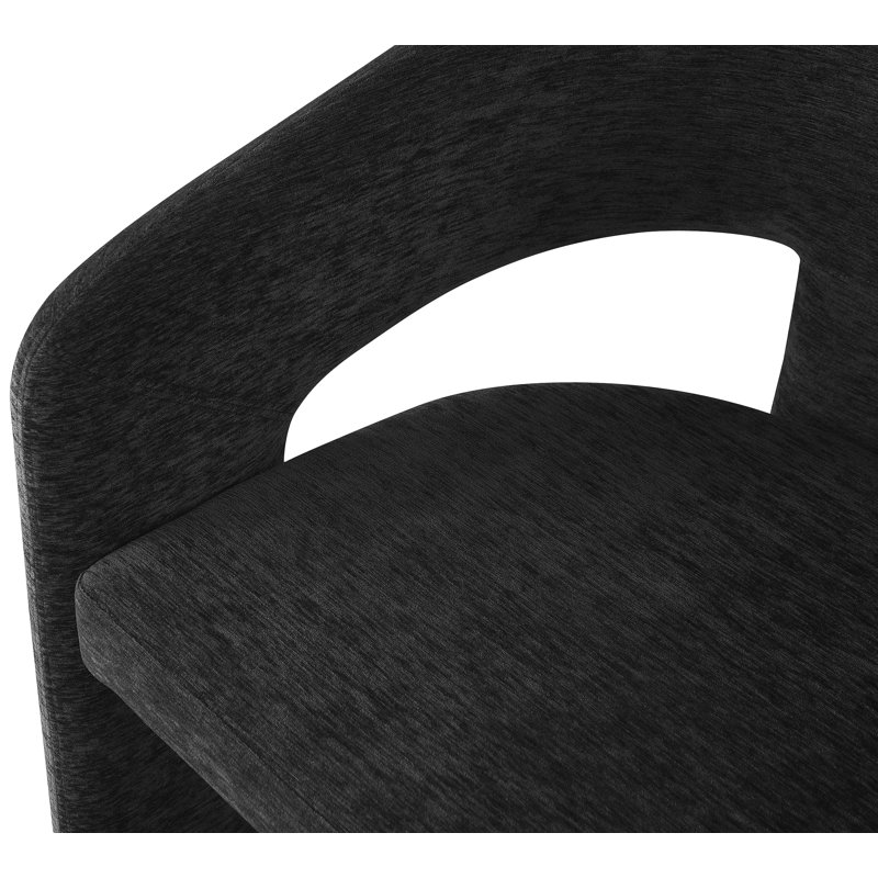 Hollerman Rendition Dining Chair, Black Polyester Fabric