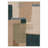 Mid-Century Modern Geometric Abstract Green / Beige Machine Washable Area Rug with Non-Slip Backing-425430315