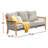 Wallace 76.25" Wide Outdoor Teak Rectangle Patio Sofa with Cushions-1297421121
