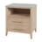Isa 22 in. W Marble Top 1 Drawer Nightstand with Shelf, Light Brown-1134634733