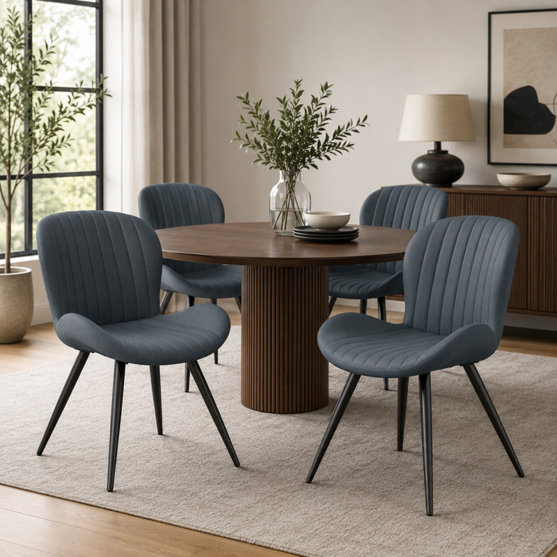 44.5cm H Full Back Side Chair, Darkgray