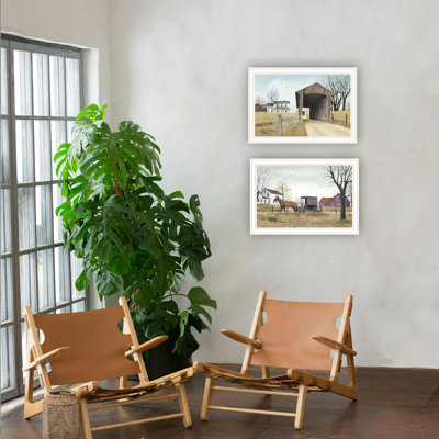 2 Wall Art For Home : 'S Bridge Going To Market Print, Framed Living Room & Bedroom Art: Print With White Frame, And Decoration
