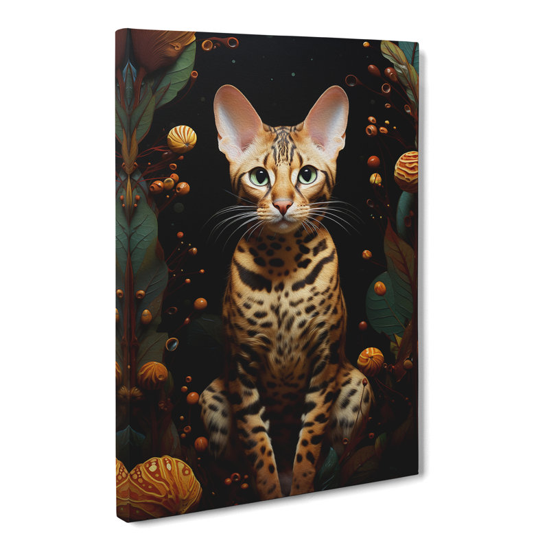 Bengal Cat Surrealism - Wrapped Canvas, 50cm H x 35cm W x 3cm D