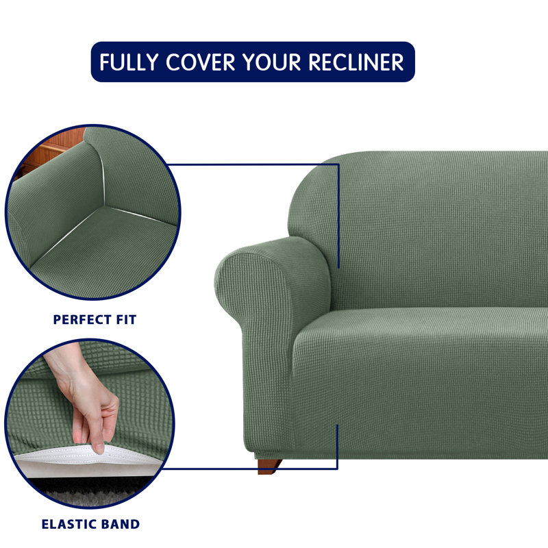 Box Cushion Sofa Slipcover, Olive Green
