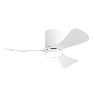 42 In. 3 Abs Blades Indoor Flush Mount Ceiling Fan With Light Kit And Remote