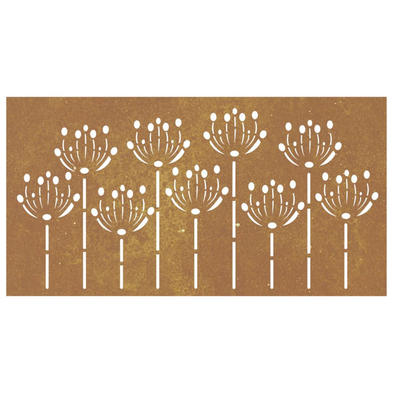 Décoration murale de jardin vidaXL en acier Corten rouillé 41,3 po x 21,7 po