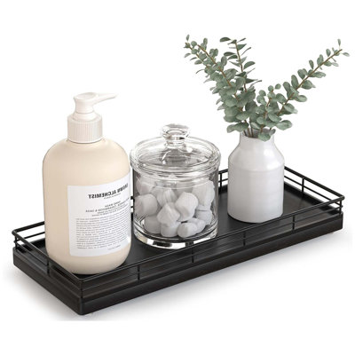 Plateau de coiffeuse en chêne avec cadre en métal pour table de salle de bain