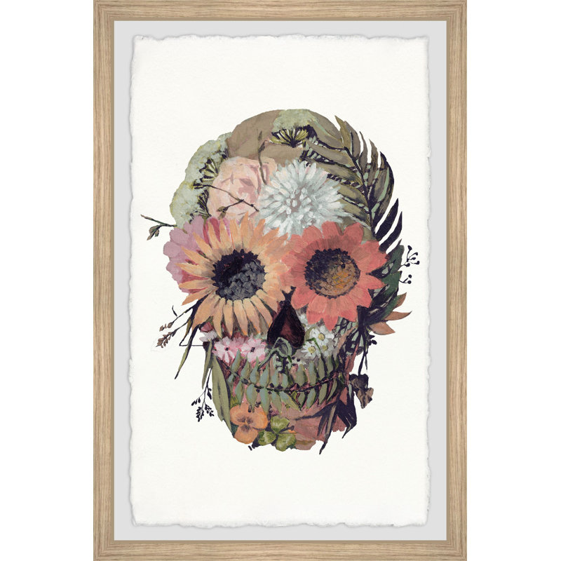 «Alfonsi», impression encadrée «Floral Skull», H 18 po x l 12 po