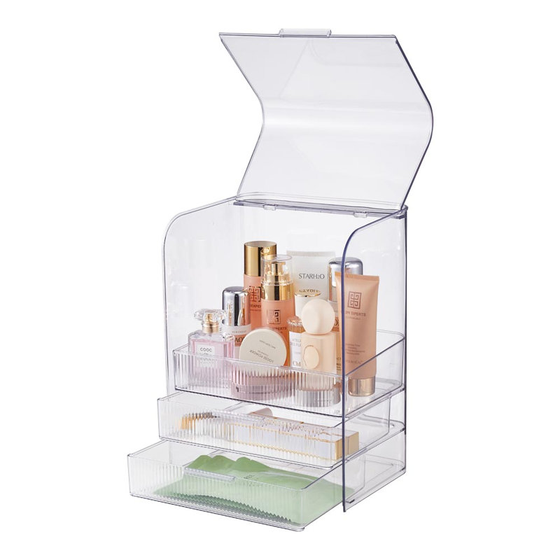 3-Tier Cosmetics Storage Organizer, Clear