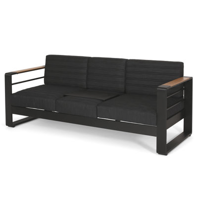 Black With Stable Aluminium Frame And Spill- Seat Materials, 3 Seater Couch Structure Materials