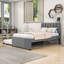 Lit plateforme tapissier en bois avec lit gigogne et tête de lit-1031538342-1031538343