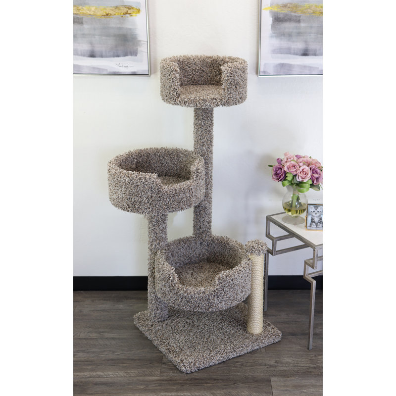 Speckled Beige Sisal Rope 4-Level Cat Tree