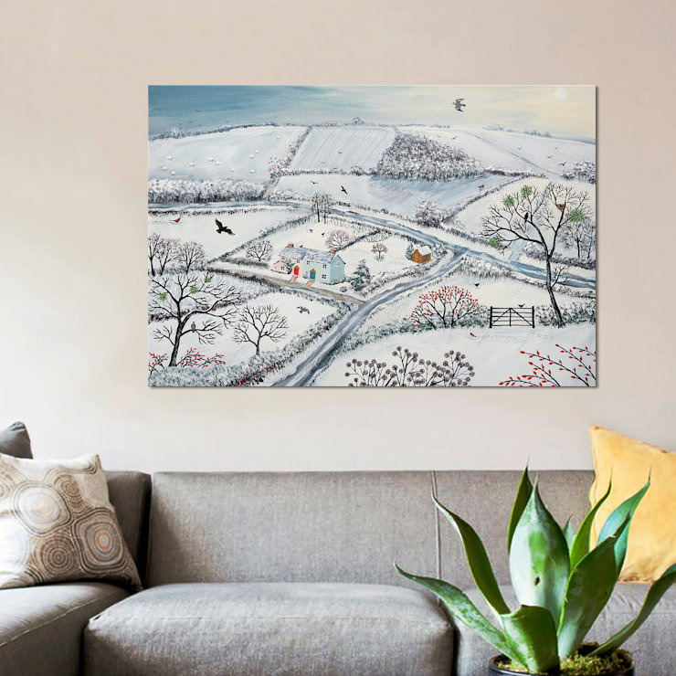 « winter hills », reproduction sur toile, H 40 po x l 60 po x P 1,5 po, Toile tendue, Pas de tapis