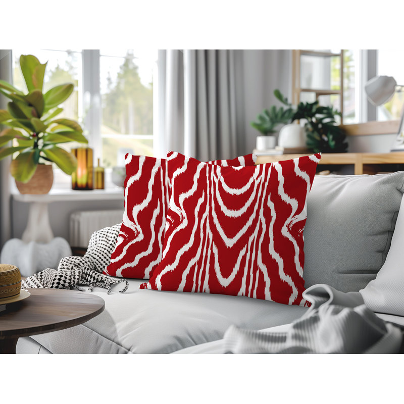 Oreiller réversible intérieur / extérieur Meli, 20x20, Red