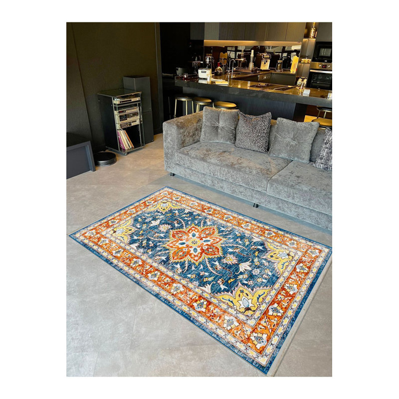 Tapis décoratif tissé à la machine lavable à la machine, Tapis de couloir 4 pi 11 po x 9 pi 10 po inclus