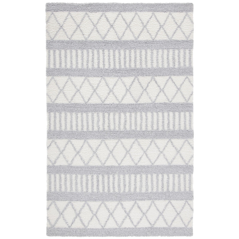 Vermont Hand Tufted New Zealand Wool And Cotton With Latex Geometric Rug, Rectangle 3' x 5'