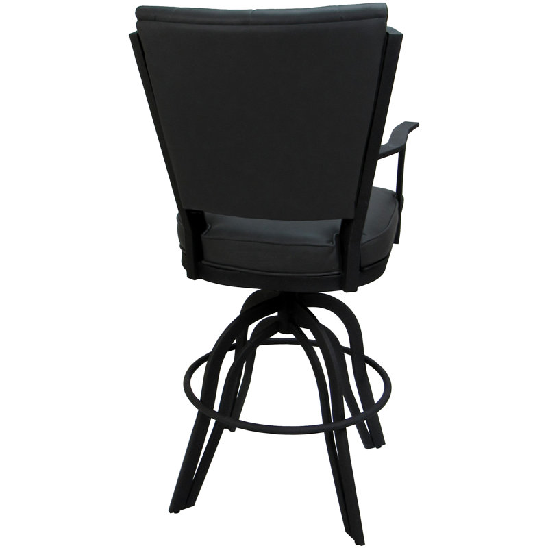 Tabouret de comptoir pivotant 26 po, Noir, Gris