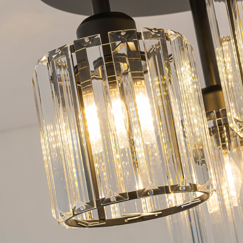 Plafonnier semi-encastré 3 lumières, Matte Black