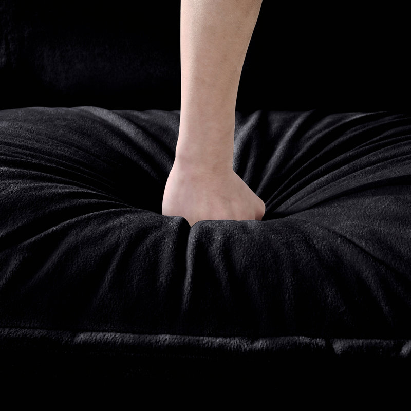 Canapé modulaire avec 3 repose-pieds et coussins moelleux