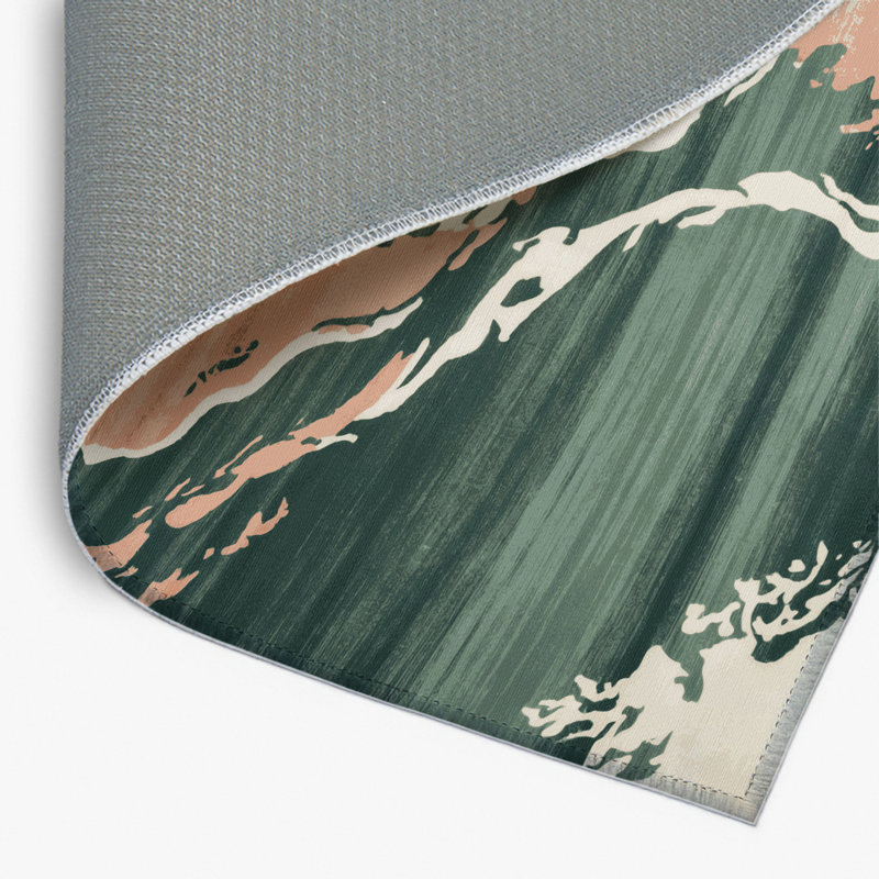Watercolor Green Indoor and Outdoor Area Rug, Rectangle 2' x 3'