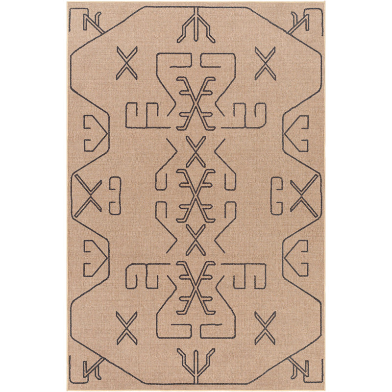 Frankie Moroccan Tan Area Rug, Rectangle 3' x 5'