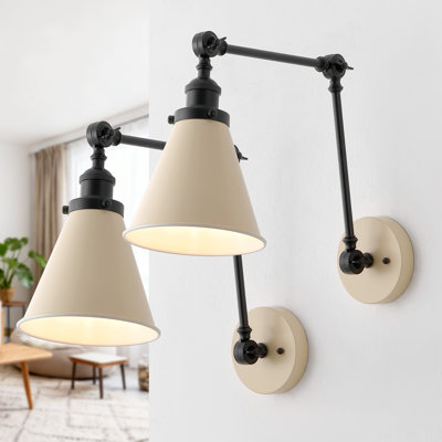 Bras articulé noir mat à 2 lumières Anabiya