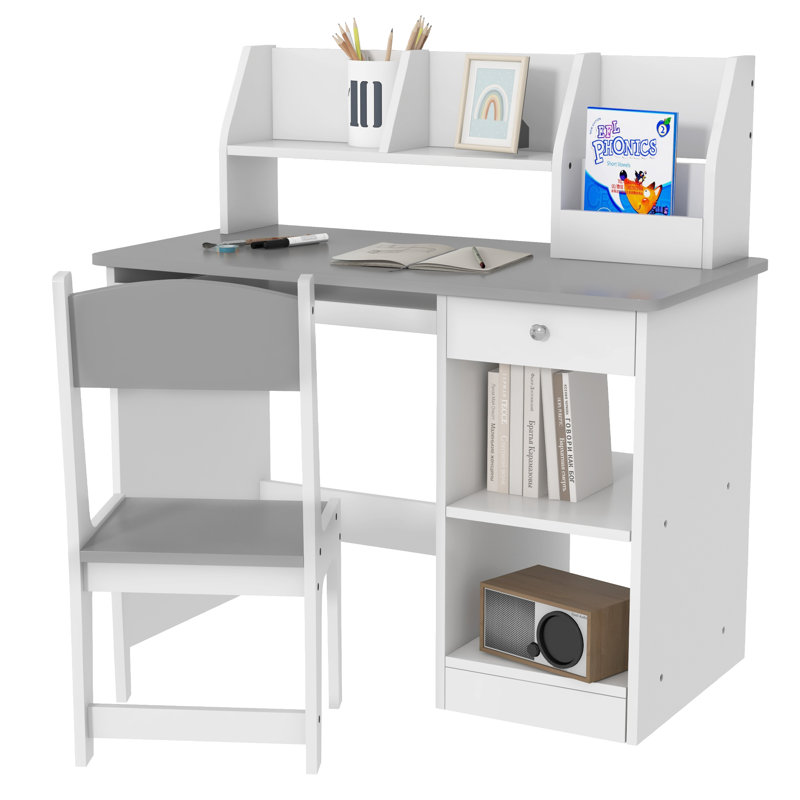 Ensemble de bureau et chaise 35,5 "Hanshu, Gris