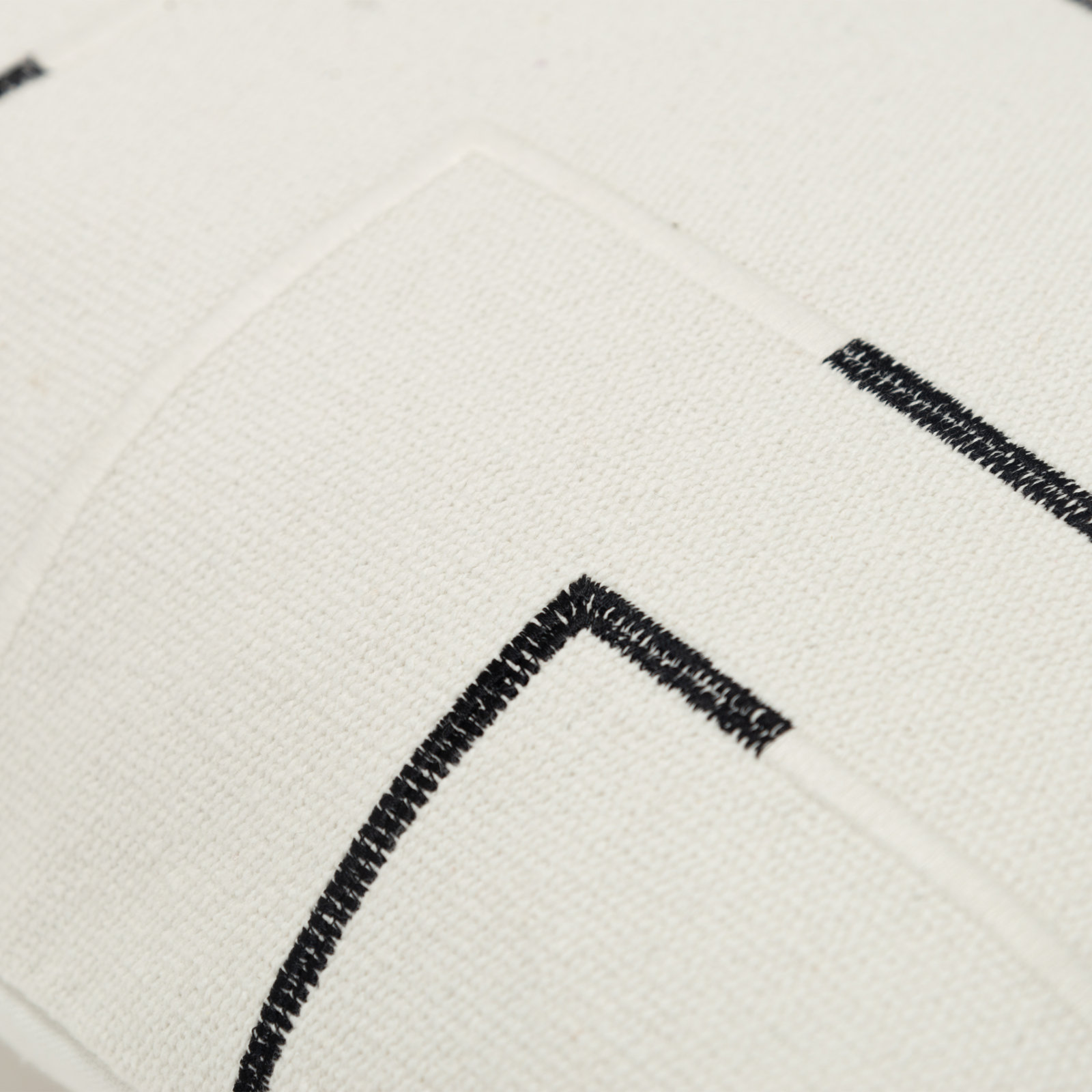 Odile Geometric Cotton Lumbar Throw Pillow, Ivory/Black