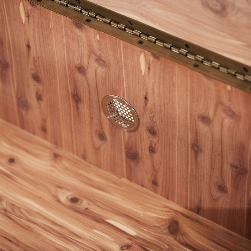 Cortina Honey Walnut Leather Storage Bench