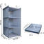 Organisateur de placard suspendu et 3 tablettes de rangement, étagères de rangement pour garde-robe pliables et faciles à monter, sac à vêtements, chaussures, accessoires de rangement, tissu Oxford lavable, gris