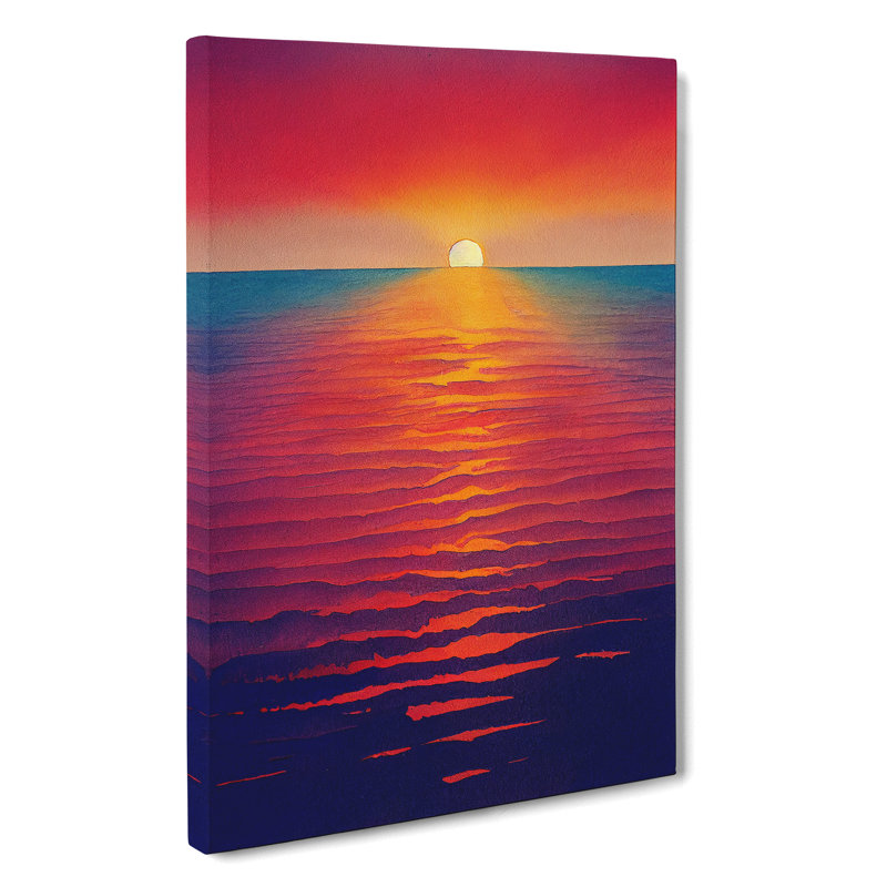 Bedazzled Ocean Sunset - No Frame Painting on Canvas, 60cm H x 40cm W x 3cm D