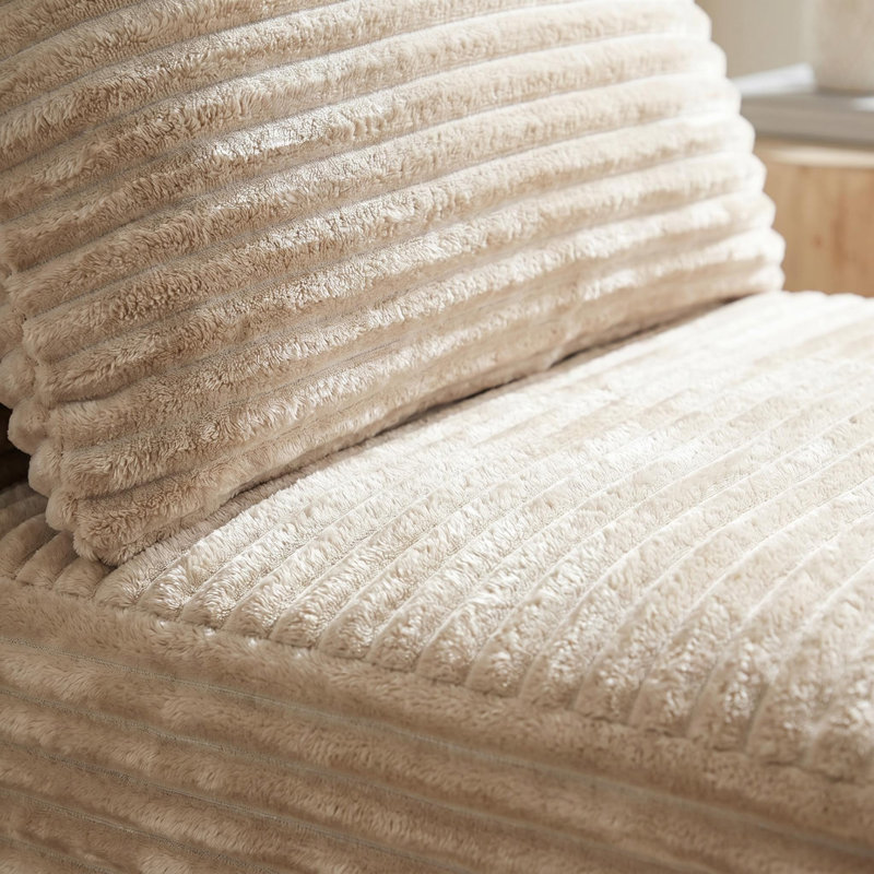 Modern Armless Floor-Hugging Modular Compression Sofa, Camel