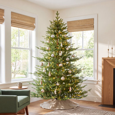 Cashmere Flocked Pre-Lit Fir Christmas Tree